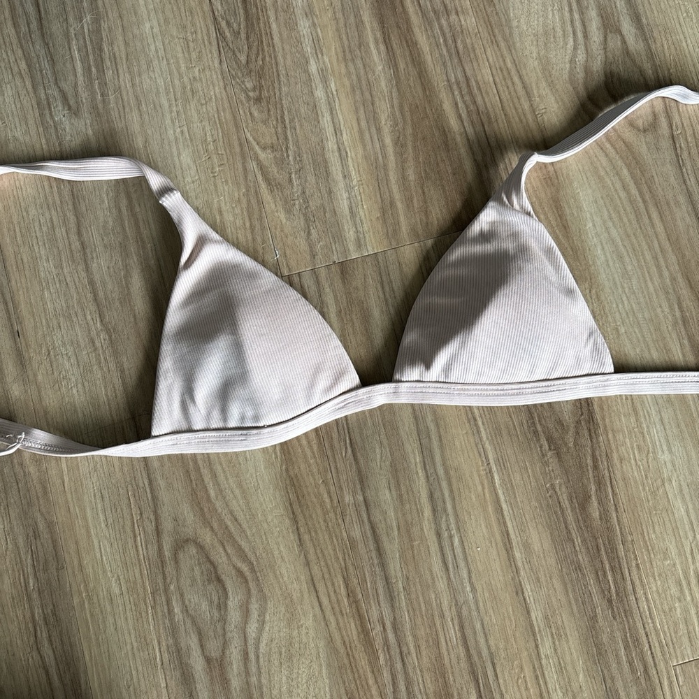 Elegant Cream Triangle Bikini Top